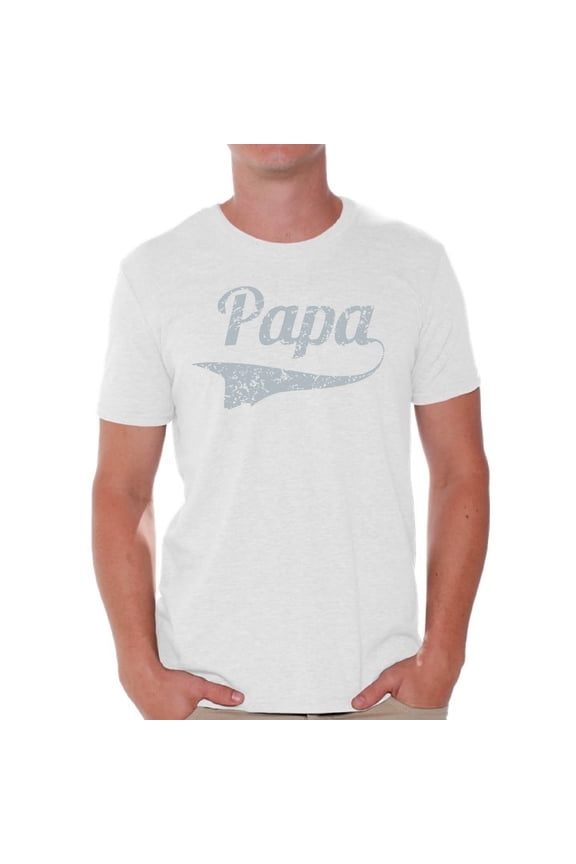 Papa T Shirt for Men Mens Graphic Tshirt Tops Vintage Fathers Day Gift for Daddy Best Dad Ever Shirts Papa Gifts from Daughter Father Gifts from Son Dad Tshirt