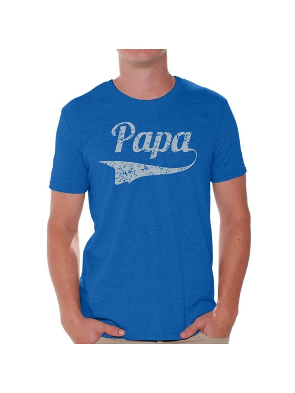 Papa T Shirt for Men Mens Graphic Tshirt Tops Vintage Fathers Day Gift for Daddy Best Dad Ever Shirts Papa Gifts from Daughter Father Gifts from Son Dad Tshirt