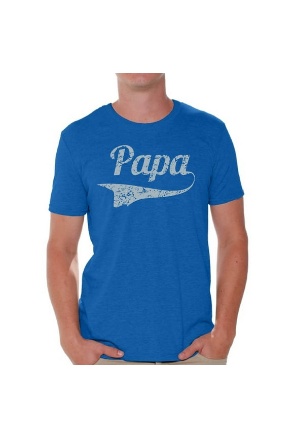 Papa T Shirt for Men Mens Graphic Tshirt Tops Vintage Fathers Day Gift for Daddy Best Dad Ever Shirts Papa Gifts from Daughter Father Gifts from Son Dad Tshirt