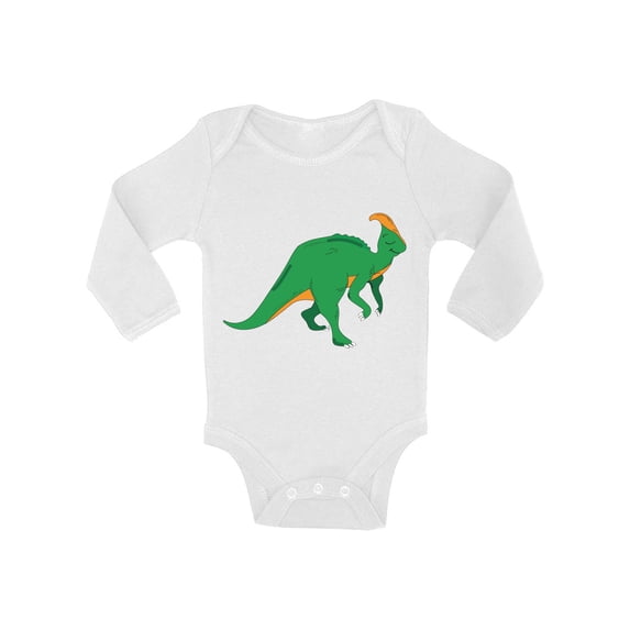 Awkward Styles Parasaurolophus Romper Baby Bodysuit Long Sleeve Dinosaur One Piece Top for Newborn Baby Dinosaur Gifts for Babies Cute Dinosaur Clothes for Baby Girl Animal Bodysuit for Baby Boy
