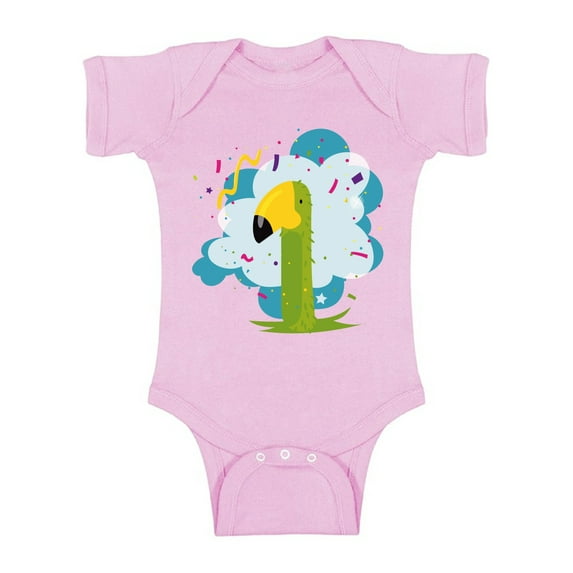 Awkward Styles Parrot Birthday Ome Piece Bodysuit Short Sleeve Birthday Gifts for 2 Year Old Baby Girl Birthday Bodysuit Birthday Bodysuit for Baby Boy 2nd Birthday Party Outfit I'm Two One Piece Top