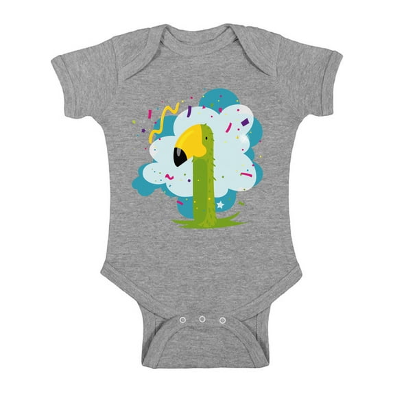 Awkward Styles Parrot Birthday Ome Piece Bodysuit Short Sleeve Birthday Gifts for 2 Year Old Baby Girl Birthday Bodysuit Birthday Bodysuit for Baby Boy 2nd Birthday Party Outfit I'm Two One Piece Top