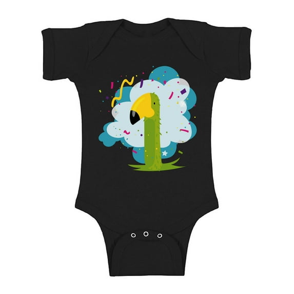 Awkward Styles Parrot Birthday Ome Piece Bodysuit Short Sleeve Birthday Gifts for 2 Year Old Baby Girl Birthday Bodysuit Birthday Bodysuit for Baby Boy 2nd Birthday Party Outfit I'm Two One Piece Top