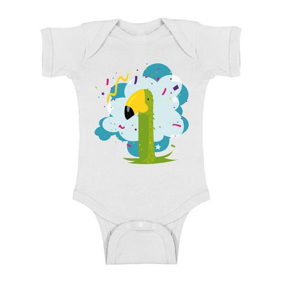 Awkward Styles Parrot Birthday Ome Piece Bodysuit Short Sleeve Birthday Gifts for 2 Year Old Baby Girl Birthday Bodysuit Birthday Bodysuit for Baby Boy 2nd Birthday Party Outfit I'm Two One Piece Top