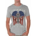 thumbnail image 1 of Awkward Styles Patriotic Shirt for Men Stand For the Flag Kneel For the Cross Shirt Proud American T Shirt Proud Christan Mens T-shirt, 1 of 4