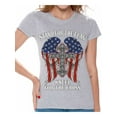 thumbnail image 1 of Awkward Styles Patriotic Shirt for Women's Stand For the Flag Kneel For the Cross Shirt Proud American T Shirt Proud Christan Ladies T-shirt, 1 of 4