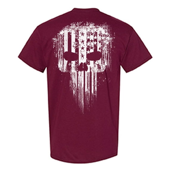 Awkward Styles Patriotic Shirts for Men White Skull T Shirt for Him American Flag Shirts for Husband USA Lovers Gifts Military American Flag American Reaper Men's T Shirt Skeleton Shirts for Men