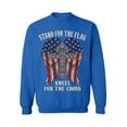 thumbnail image 1 of Awkward Styles Patriotic Unisex Crewneck Stand For the Flag Kneel For the Cross Sweater Proud American Mens Crewneck Sweatshirt Proud Christan Ladies Sweatshirt, 1 of 5