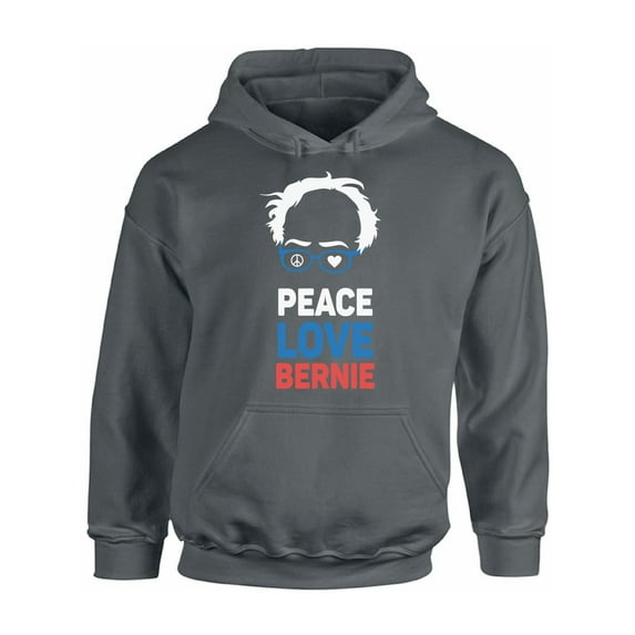 Awkward Styles Peace Love Bernie Hoodie Political Unisex Sweater Hoodie Election Hoodies United States of America Patriotic Clothing Collection 2020 Choice Peace Love Bernie Fans Gifts Sanders Hoodie