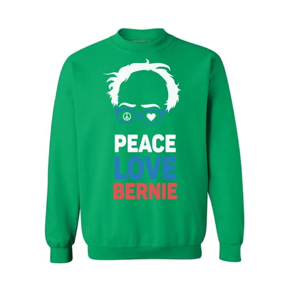 Awkward Styles Peace Love Bernie Unisex Crewneck Democrat Sweater Choice is Yours Crewneck United States of America Patriotic Clothing Collection 2020 Choice Peace Love Bernie Gifts Sanders Crewneck