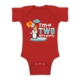 thumbnail image 1 of Awkward Styles Penguin Baby Bodysuit Short Sleeve Zoo Theme Baby Bodysuit 2nd Birthday Penguin Second B Day Gifts Baby One Piece Outfit Penguin Bodysuit Penguin Birthday Gifts Cute Baby Girl Clothes, 1 of 4