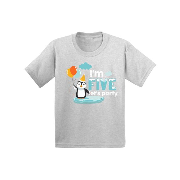 Awkward Styles Penguin Birthday Party Toddler B Day Shirt Penguin Shirts for Boys Shirt for Girls 5th Animal Birthday Party Outfit I'm Five Shirt Gifts for 5 Year Old 5th Birthday Toddler Shirt