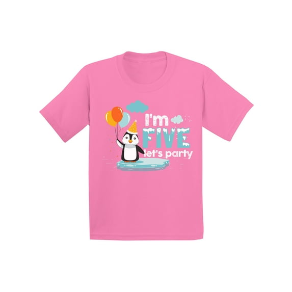 Awkward Styles Penguin Birthday T Shirt Funny Penguin Shirt for Boys 5th Birthday Shirt for Girls Gifts for 5 Year Old Animal Birthday Party for Kids 5th Birthday Party Outfit I'm Five Shirt