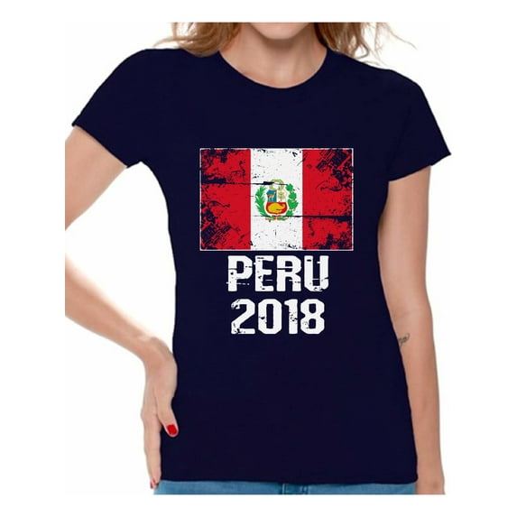 Awkward Styles Peru 2018 Football Shirt for Women Peruvian Flag Soccer Shirt