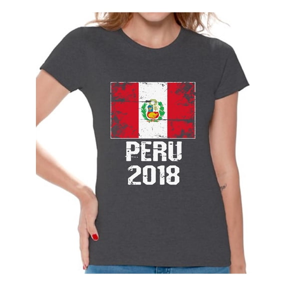 Awkward Styles Peru 2018 Football Shirt for Women Peruvian Flag Soccer Shirt