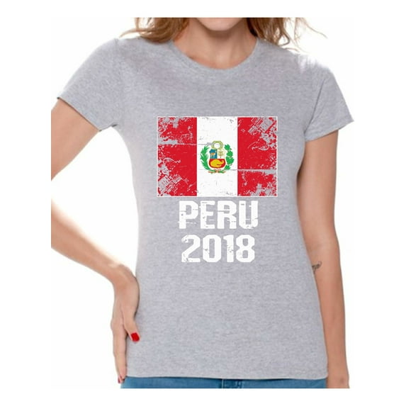 Awkward Styles Peru 2018 Football Shirt for Women Peruvian Flag Soccer Shirt