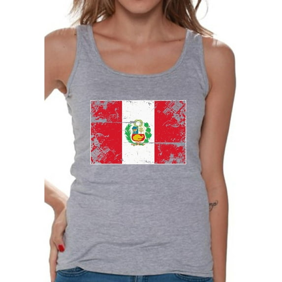 Awkward Styles Peru Flag Tank Top for Women Peruvian Tanks Peruvian Women Gifts from Peru Flag of Peru Peru Sleeveless Shirt Peruvian Tshirt Peruvian Flag Gift Peru Tank Top Peru Soccer Tank