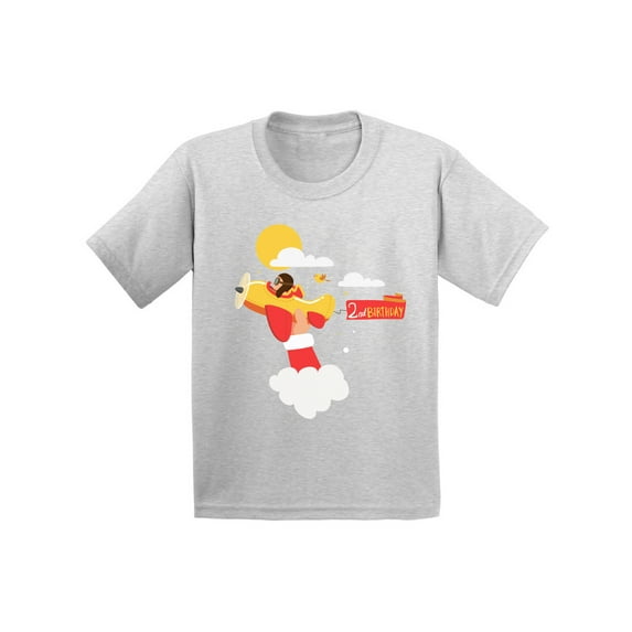 Awkward Styles Pilot Birthday Toddler Shirt Airplane Birthday Tshirt 2nd Birthday Party Pilot Gifts for 2 Year Old Cute Birthday Girl Shirt Pilot Birthday Tshirt for Boys 2 Year Birthday Party