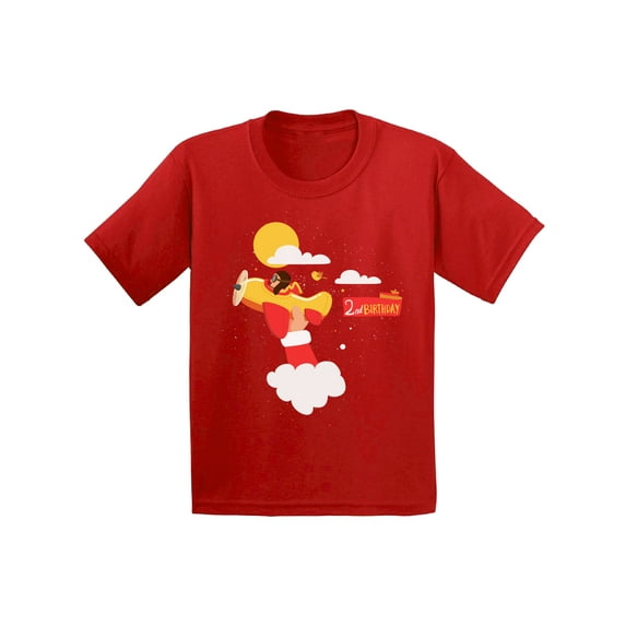 Awkward Styles Pilot Birthday Toddler Shirt Airplane Birthday Tshirt 2nd Birthday Party Pilot Gifts for 2 Year Old Cute Birthday Girl Shirt Pilot Birthday Tshirt for Boys 2 Year Birthday Party