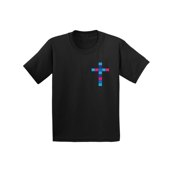 Awkward Styles Pink and Blue Cross Infant Shirt Jesus Shirts for Kids Christian T Shirt for Boys Christian Shirts for Girls Jesus T-Shirt for Children Christian Gifts Clothes Cross Shirt for Kids