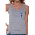 thumbnail image 1 of Awkward Styles Pink and Blue Cross Tank Tops for Women Christian Clothes for Ladies Following Jesus Womens T-Shirt Christian Gifts Jesus Tank Top Jesus Clothing Jesus Shirt for Her Cross Ladies Shirt, 1 of 4