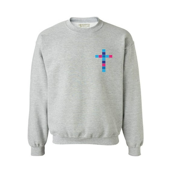Awkward Styles Pink and Blue Cross Unisex Crewnecks Christian Crewneck for Her Cross Clothes Jesus Cross Crewneck for Women Jesus Sweater for Men Christian Gifts Cross Outfit for Men and Women