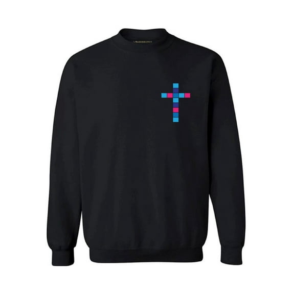 Awkward Styles Pink and Blue Cross Unisex Crewnecks Christian Crewneck for Her Cross Clothes Jesus Cross Crewneck for Women Jesus Sweater for Men Christian Gifts Cross Outfit for Men and Women