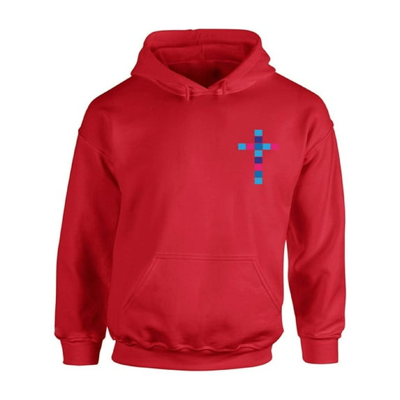 Awkward Styles Pink and Blue Cross Unisex Hoodie Christian Hoodie for Him Collection Jesus Cross Hoodie for Women Jesus Sweater for Men Christian Cross Gifts Cross Unisex Outfit for Men and Women