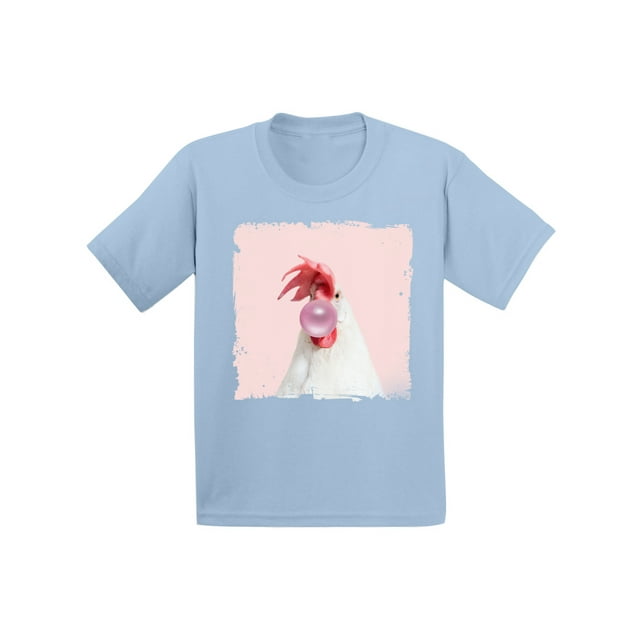 Awkward Styles Pink Bubble Shirt Cute Infant Shirt Rooster Shirt Animals Prints Kids T Shirt Rooster Infant Tshirt Cute Gifts for Children Clothing Lovely Shirt Rooster Lovers Funny Gifts for Kids