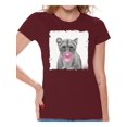 thumbnail image 1 of Awkward Styles Pink Bubble Shirts Lion T Shirt Cute Animal T Shirt Lion Shirt Women T Shirt Lion Blowing Gum T Shirt Animal Clothes T-Shirt for Woman Funny Animal Lovers Gifts for Her Lion Clothing, 1 of 4