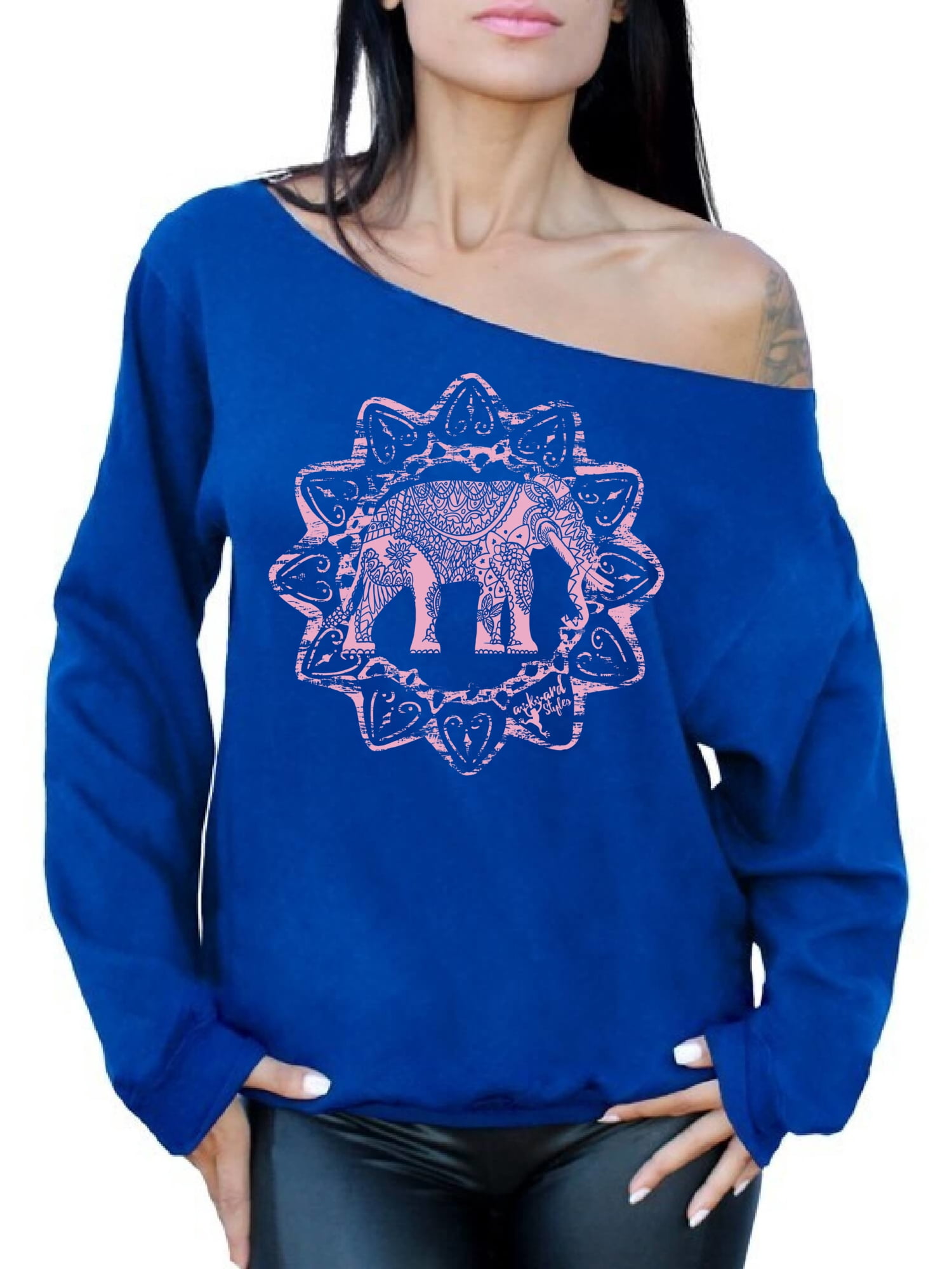 Awkward Styles Pink Elephant Off The Shoulder Sweatshirt for Women ...