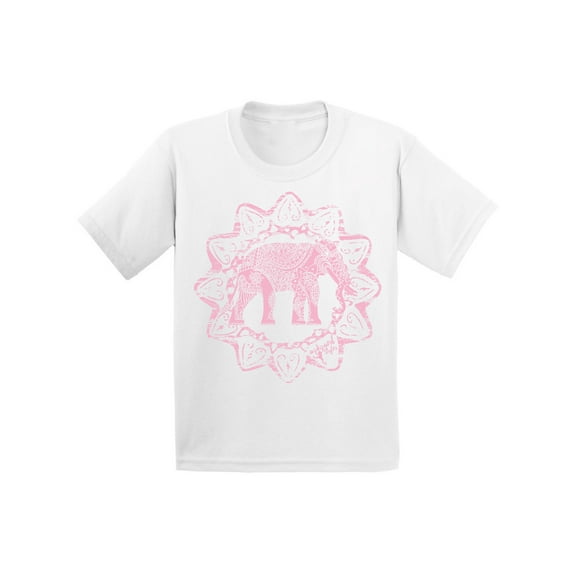 Awkward Styles Pink Elephant Toddler Shirt Patterned Shirt for Kids Tracery Tshirt for Children Indian Pattern T-Shirt for Girls Gifts for Kids Elephant Shirts for Boys Animal Unisex T-Shirt for Kids