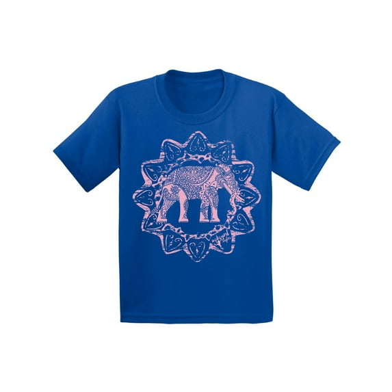 Awkward Styles Pink Elephant Toddler Shirt Patterned Shirt for Kids Tracery Tshirt for Children Indian Pattern T-Shirt for Girls Gifts for Kids Elephant Shirts for Boys Animal Unisex T-Shirt for Kids