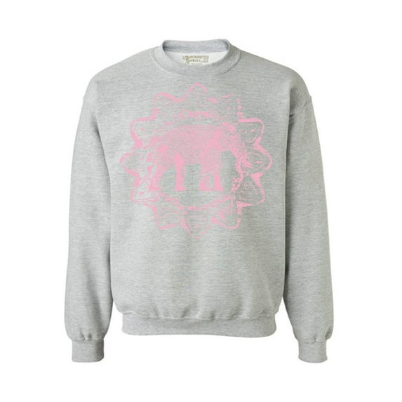 Awkward Styles Pink Elephant Unisex Crewneck Patterned Crewneck for Women Elephant Sweater for Him Tracery Sweater Indian Pattern Crewneck Elephant Crewnecks Animal Sweatshirt Animals Crewneck