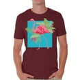 thumbnail image 1 of Awkward Styles Pink Flamingo Men's Shirt Summer T Shirt for Him Blue Beach Shirts Vacation T-shirt Beach Shirts for Dad Beach Outfit Summer T-shirt for Men Pink Shirt for Him Flamingo Shirt for Men, 1 of 4
