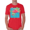 thumbnail image 1 of Awkward Styles Pink Flamingo Men's Shirt Summer T Shirt for Him Blue Beach Shirts Vacation T-shirt Beach Shirts for Dad Beach Outfit Summer T-shirt for Men Pink Shirt for Him Flamingo Shirt for Men, 1 of 4