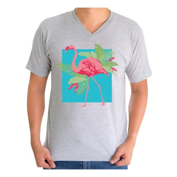 Awkward Styles Pink Flamingo Shirts Flamingo V Neck Shirt for Men Pink Flamingos Vneck Shirt Summer Shirt for Him Vacation T-shirt Beach Shirt for Dad Beach Outfit T-shirt for Men Pink Shirt for Him