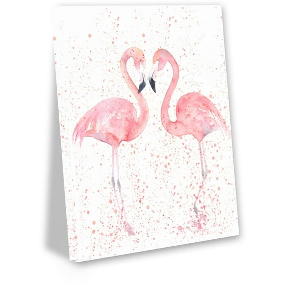 Awkward Styles Pink Flamingos Canvas Wall Art Flamingo Watercolor Canvas I Love Flamingos Decor Office Gifts Flamingo Bathroom Decor Flamingo Love Canvas Art Cute Flamingo Decor for Nursery Room