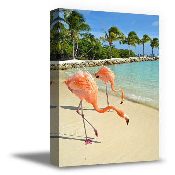 Awkward Styles Pink Flamingos Illustration Pink Room Wall Art Beach Decals Room Decor Sea Room Decorations Flamingo Room Wall Decor Flamingo Canvas Decor Ideas Ready to Hang Picture Home Decor Ideas
