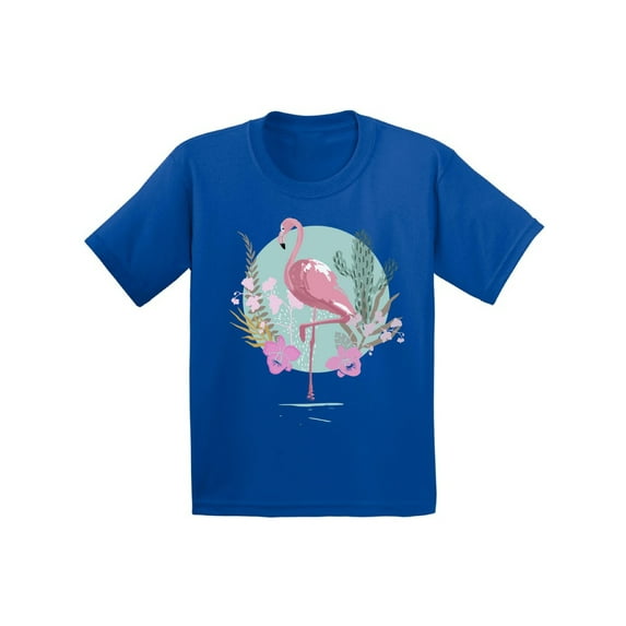 Awkward Styles Pink Floral Flamingo Infant Shirt Cute Summer Shirt for Kids Pink Flamingo T Shirt for Boys Pink Flamingo Shirts for Girls Flamingo T-Shirt for Children Summer Gifts for Little One