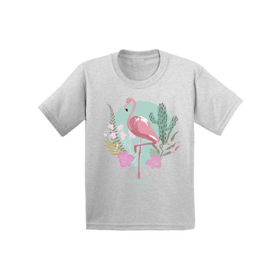 Awkward Styles Pink Floral Flamingo Infant Shirt Cute Summer Shirt for Kids Pink Flamingo T Shirt for Boys Pink Flamingo Shirts for Girls Flamingo T-Shirt for Children Summer Gifts for Little One
