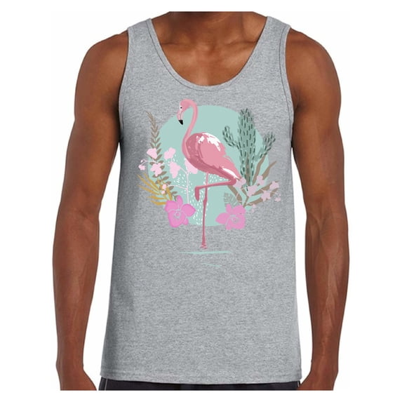 Awkward Styles Pink Floral Flamingo Shirts Beach Collection for Men Pink Flamingo Tank Top for Men Beach Shirts Summer Clothes for Men Flamingo Tank Top Pink Flamingo Tshirt for Men Pink Cute Gifts