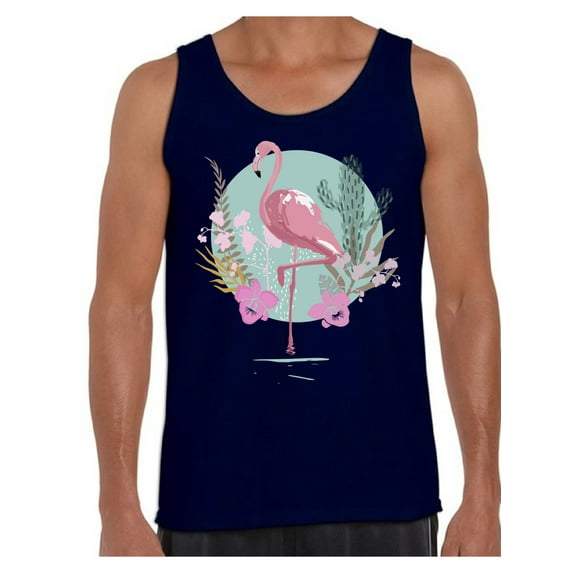 Awkward Styles Pink Floral Flamingo Shirts Beach Collection for Men Pink Flamingo Tank Top for Men Beach Shirts Summer Clothes for Men Flamingo Tank Top Pink Flamingo Tshirt for Men Pink Cute Gifts