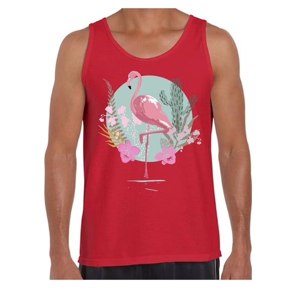 Awkward Styles Pink Floral Flamingo Shirts Beach Collection for Men Pink Flamingo Tank Top for Men Beach Shirts Summer Clothes for Men Flamingo Tank Top Pink Flamingo Tshirt for Men Pink Cute Gifts