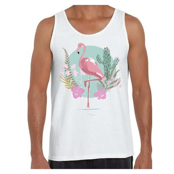 Awkward Styles Pink Floral Flamingo Shirts Beach Collection for Men Pink Flamingo Tank Top for Men Beach Shirts Summer Clothes for Men Flamingo Tank Top Pink Flamingo Tshirt for Men Pink Cute Gifts