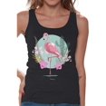 thumbnail image 1 of Awkward Styles Pink Floral Flamingo Tank Top T-Shirt for Her Flamingo Shirts Summer Clothes for Women Beach Tanks Pink Flamingo Tshirt for Ladies Summer Gifts Flamingo Shirts Beach Clothing Collection, 1 of 4