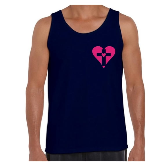 Awkward Styles Pink Heart Cross Tank Top Shirts for Men Christian Mens Tanks Christian Cross Clothes for Men Jesus Lord Christian Birthday Gifts Jesus Cross Shirts Jesus Clothing Cross Mens Shirt