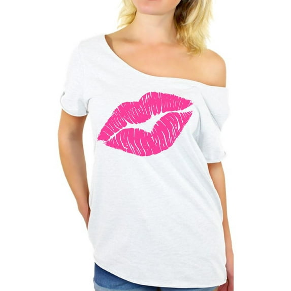 Awkward Styles Pink Lips Shirt Retro 80s Neon Lips T Shirt 80s Shirt Off the Shoulder 80s Accessories 80s Rock T Shirt 80s T Shirt 80s Costume 80s Clothes for Women 80s Outfit 80s Party Girl Shirt