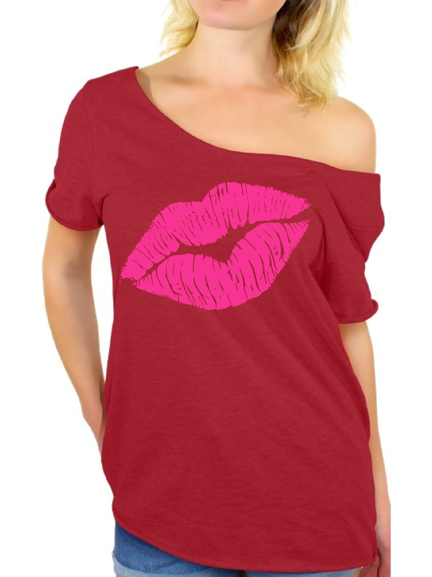 Awkward Styles Pink Lips Shirt Retro 80s Neon Lips T Shirt 80s Shirt Off  the Shoulder 80s Accessories 80s Rock T Shirt 80s T Shirt 80s Costume 80s  Clothes for Women 80s Outfit 80s Party Girl Shirt