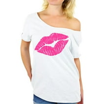 Awkward Styles Pink Lips Shirt Retro 80s Neon Lips T Shirt 80s Shirt Off the Shoulder 80s Accessories 80s Rock T Shirt 80s T Shirt 80s Costume 80s Clothes for Women 80s Outfit 80s Party Girl Shirt
